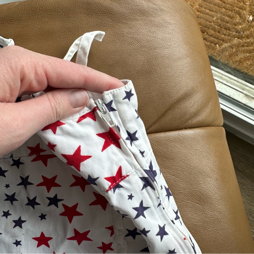 Patriotic Star Print Sleeveless Dress Red White and Blue Kids - Picture 4 of 6